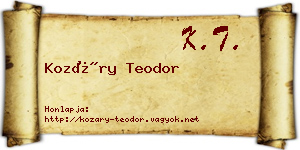 Kozáry Teodor névjegykártya